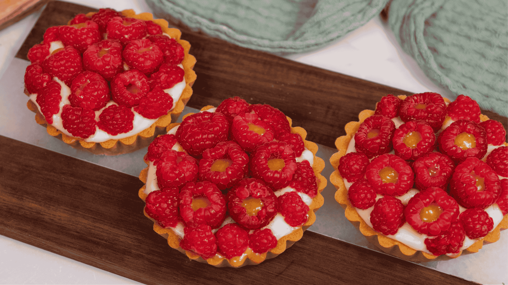 Passion Fruit Curd Raspberry Tarts