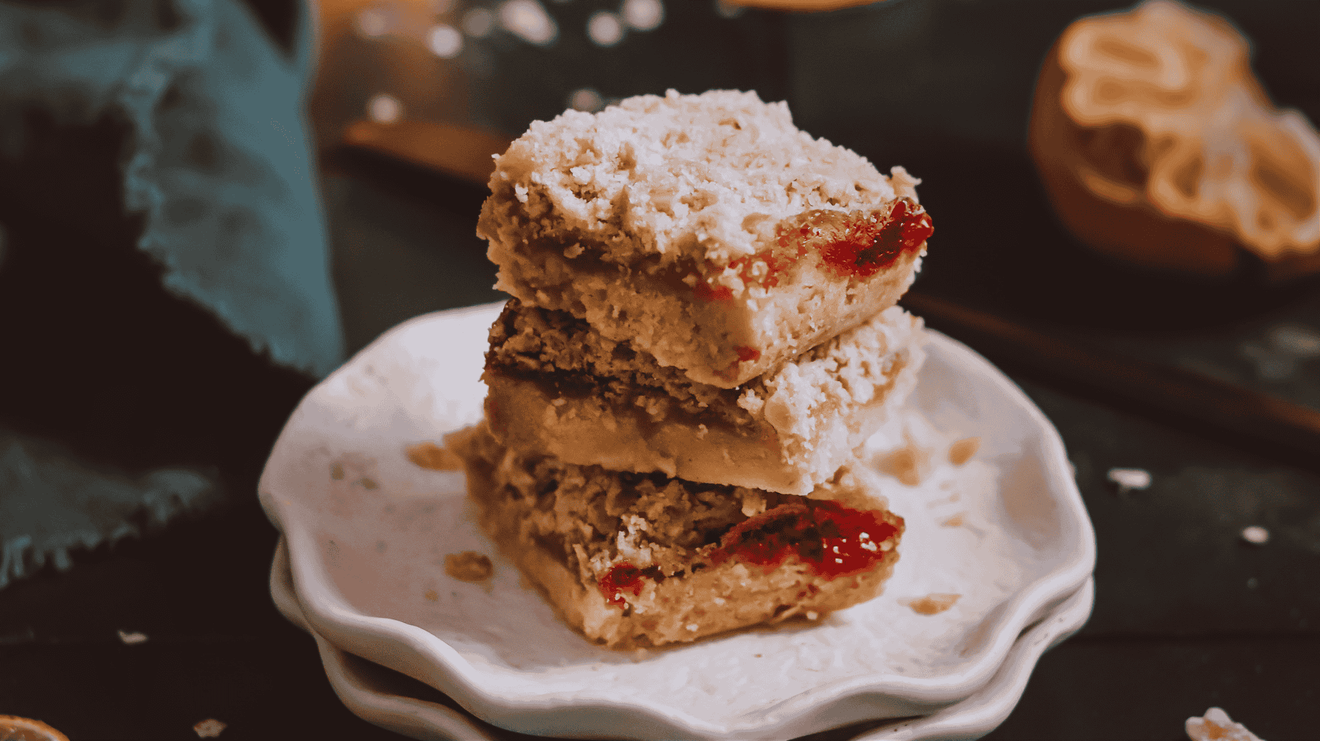 Ginger Curd & Lemon Crumble Shortbread Bars