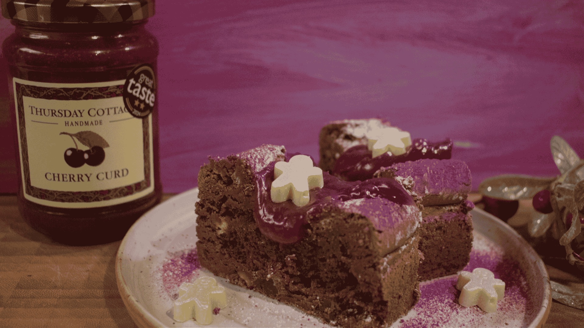 Cherry curd chocolate brownies