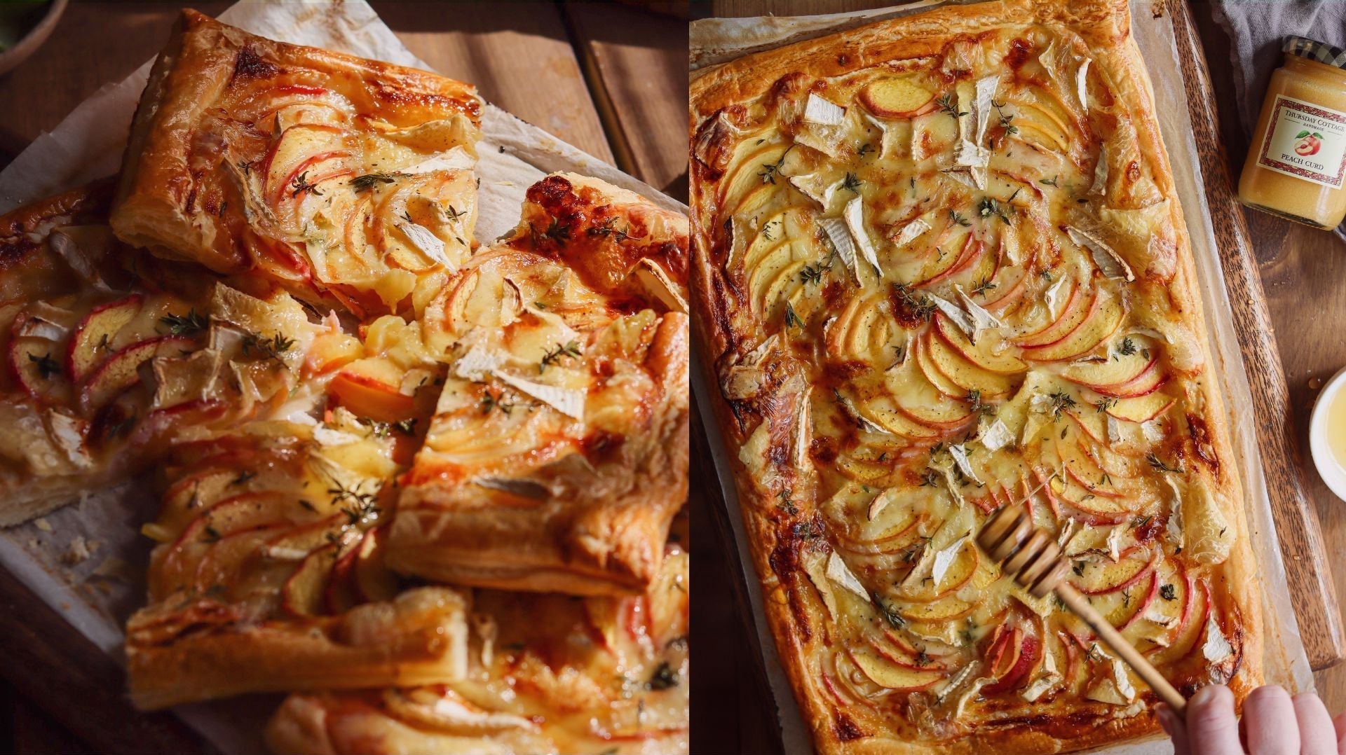 Peaches & Brie Puff Pastry Tart