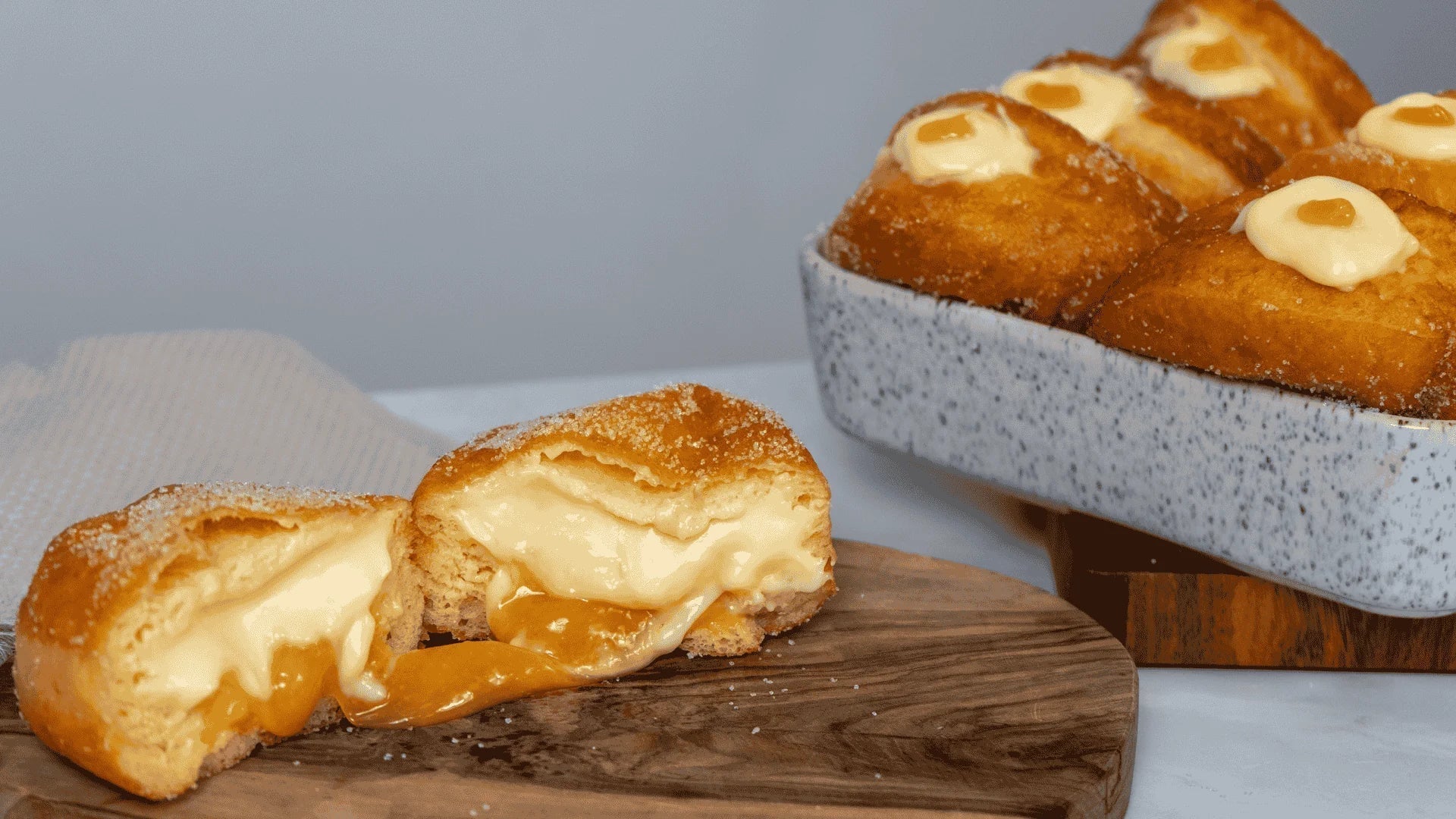 Creamy Passionfruit Curd Doughnuts