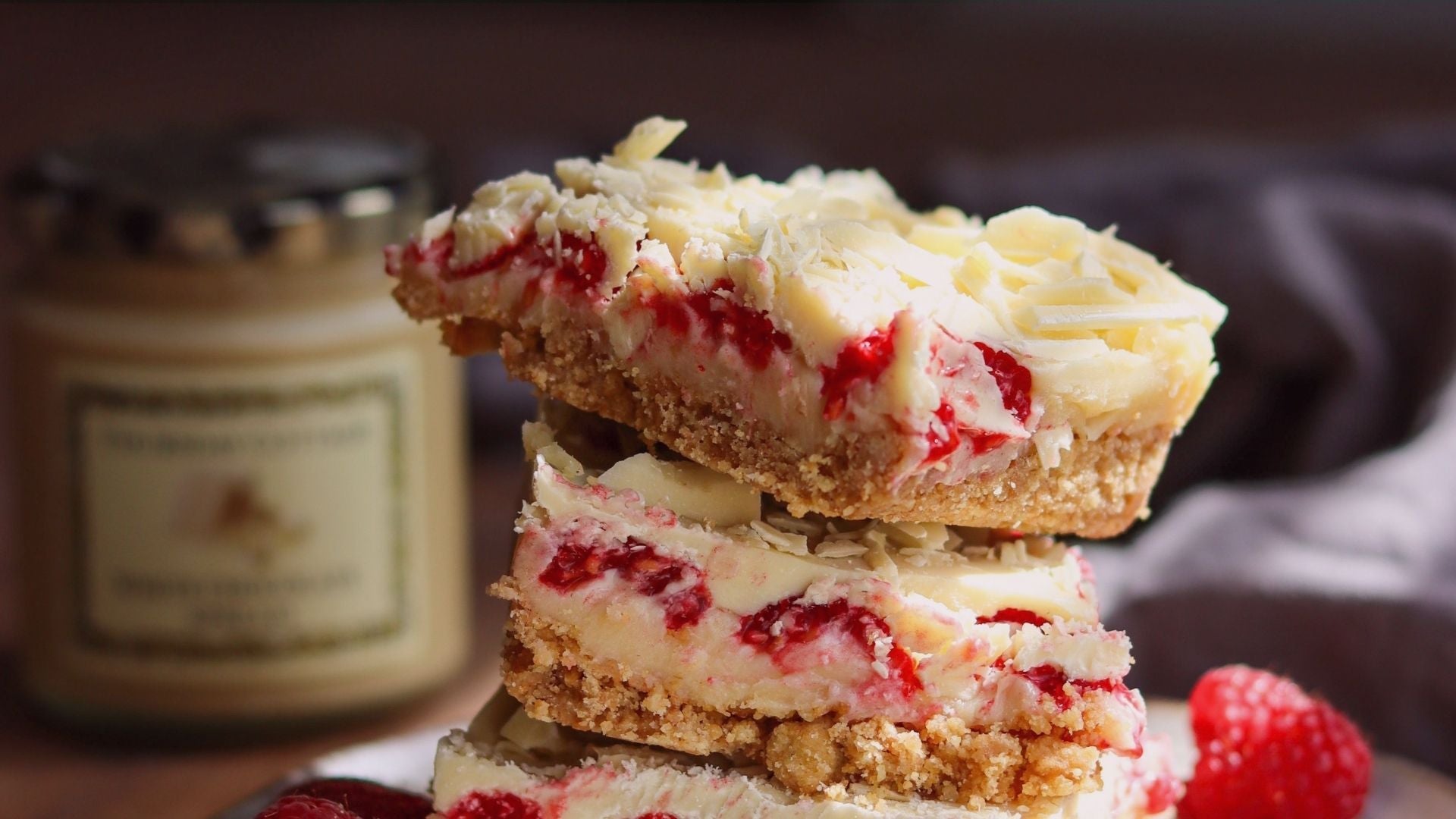 White Chocolate & Raspberry Slices